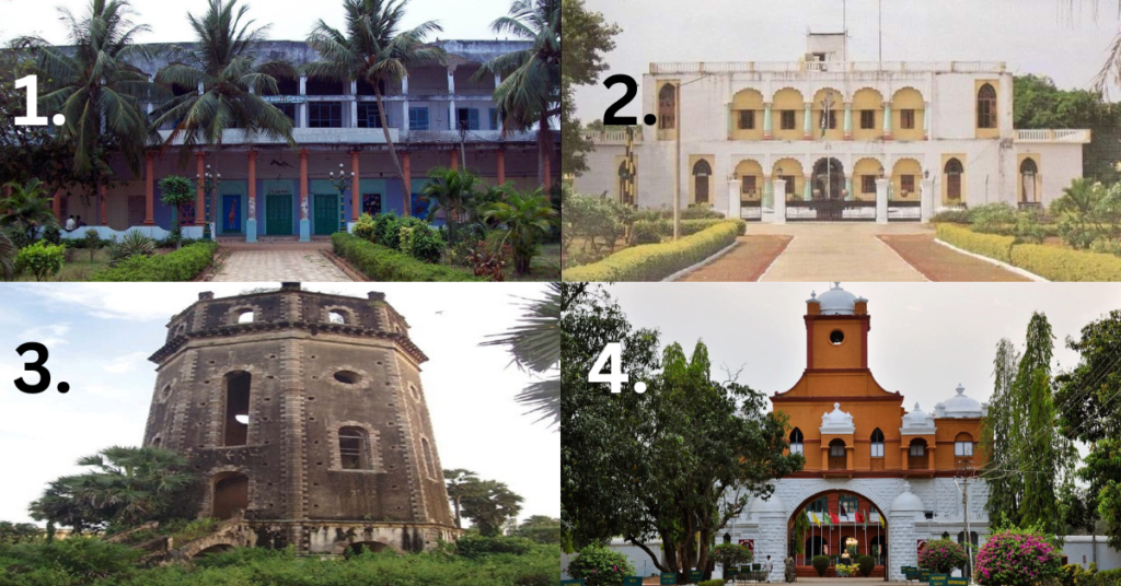 Moti Mahal (Durbar Hall), Oudh Khana (Royal Palace), Alaknanda Palace, and Korukonda Palace