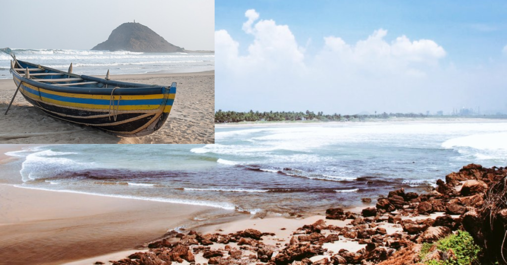 Appikonda Beach view 
and boating
