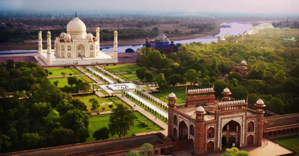 taj Mahal top view pic