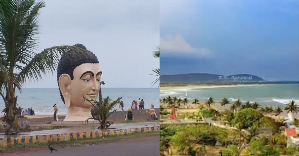Bheemunipatnam Beach surroundings and scenic beauty.