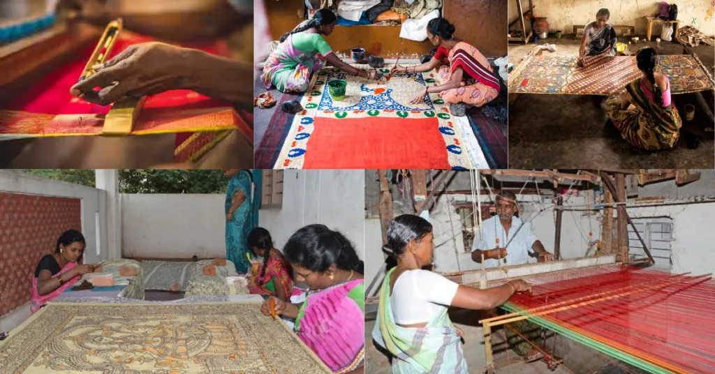Weaver at Work &Weaving Process at Srikalahasti Silk Weaving Units