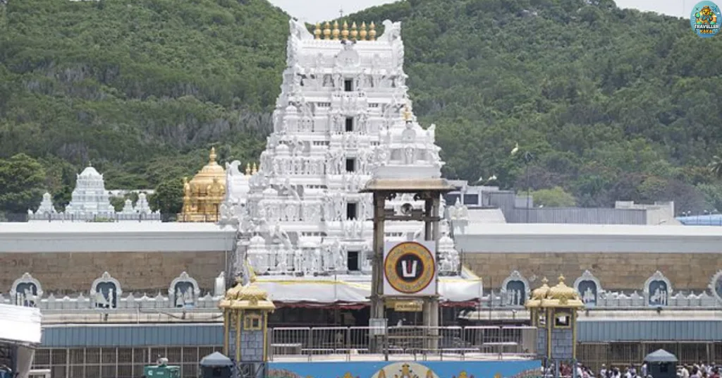 A majestic view of Sri Venkateswara Temple in Tirumala,