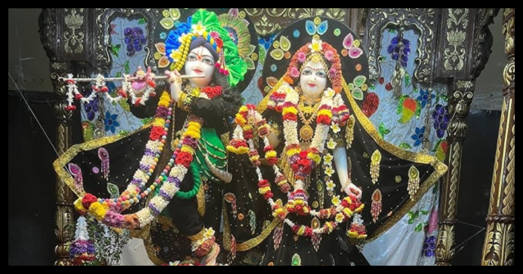 Deities of Radha and Krishna at ISKCON Temple"