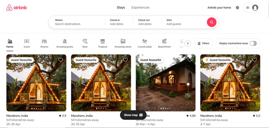 Airbnb website