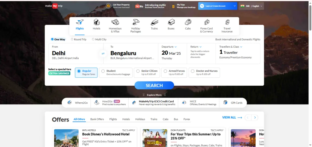 makemytrip.com website