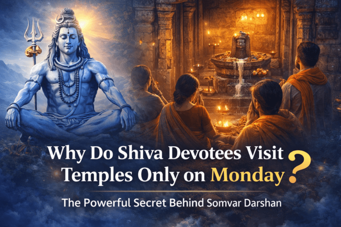 why shiva devotees visit temple on monday