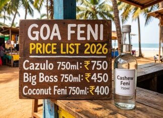 Goa Feni Price List 2026: Top Brands & 750ml Rates feni price in goa