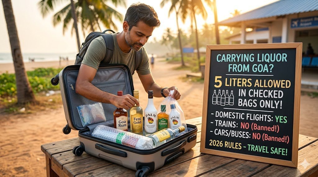 carrying liquor from goa india