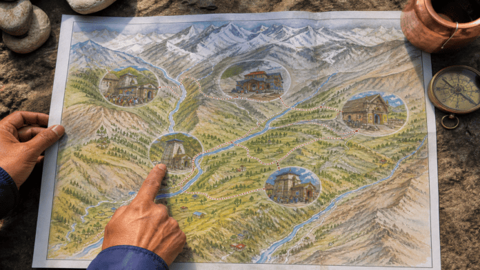 panch kedar map